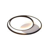 18/21.5 Simple Round Led Ceiling Flushmount Fixture In Black Warm/White Light