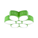 18’/23.5’ Etched Blossom Led Flush Mount Ceiling Light In Vibrant Red/Yellow/Green Green / 18’