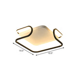 Modern Metal Square Flush Mount Led Ceiling Light (16/19.5) - Warm/White Bedroom Lighting