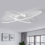 Minimalist Metal Elliptical Flush Mount Led Ceiling Lamp In Warm/White Light (Black/White) White /