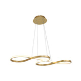 Black/White/Gold Metallic Chandelier Lamp With Led Pendant Lighting In Warm/White Light