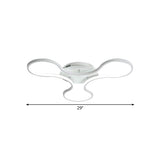 Led Flush Mount Light In Cool Fidget Spinner Shape For Boys Room - 23/29 Width Metal White