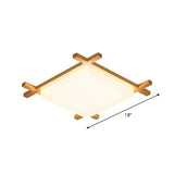 Modern Acrylic Square Ceiling Lamp With Led And Wood Frame - Beige/White Warm Light 16/18/23.5 Wide