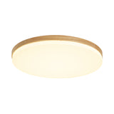 Minimalistic Led Flush Mount Bedroom Light In Beige With Circular Acrylic Shade 10/15/19 W