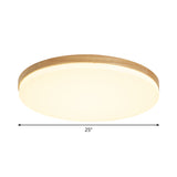 Minimalistic Led Flush Mount Bedroom Light In Beige With Circular Acrylic Shade 10/15/19 W