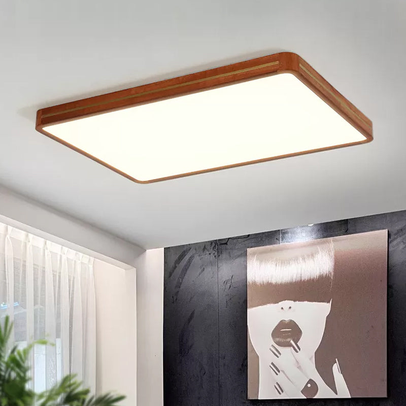 Brown Modern Square/Rectangle Ceiling Light Acrylic Led Flush Mount - 17’/21’/25.5’ Length