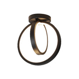 Minimalist Led Flush Mount Light For Hallways - Circular Black/Gold Warm/White