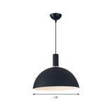 Contemporary Aluminum Hemisphere Pendant Lamp - Ideal For Dining Room Lighting