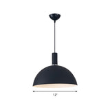 Contemporary Aluminum Hemisphere Pendant Lamp - Ideal For Dining Room Lighting