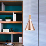 Modern Rose Gold Pyramid Pendant Lamp - Aluminum Hanging Light For Study Room / 7