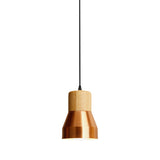 Modern Torch-Shaped Wood And Metal Pendant Light For Hotels