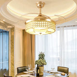 Led Modern Alloy Crystal Acrylic Ceiling Fan.led Lamp.led Light.ceiling Lights.led Lamp For Foyer