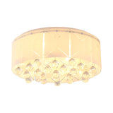 Modernist Crystal Flush Mount Lighting With Multi Lights - 18/19.5 Wide White Led Fixture