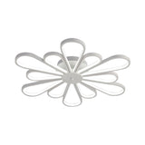 Modern Acrylic Flower Semi Flush Mount Light Fixture With White Led Lights In Warm