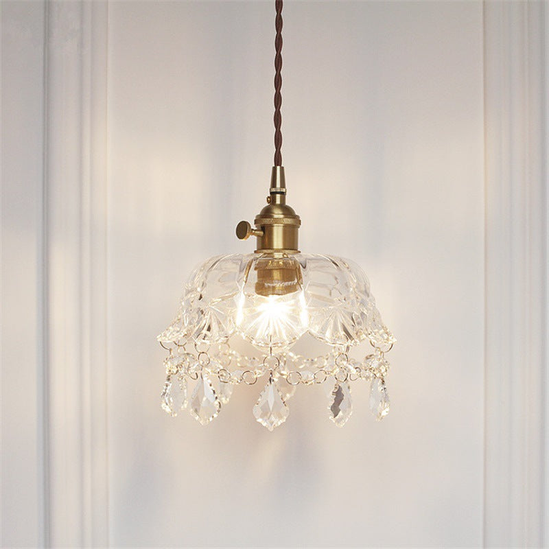 Stylish Modern Pendant Light With Clear Glass Shade And Crystal Accent Perfect For Restaurants