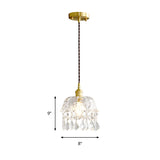 Stylish Modern Pendant Light With Clear Glass Shade And Crystal Accent Perfect For Restaurants