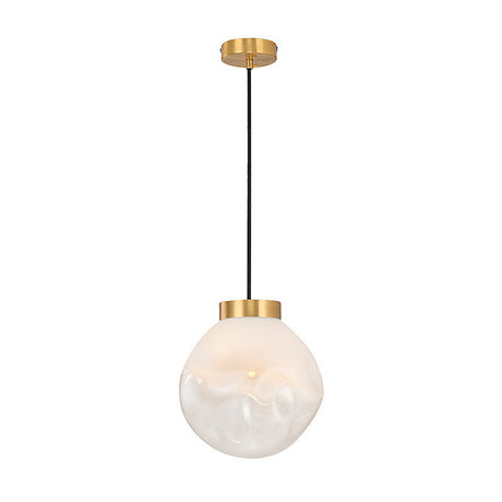 White Glass Pendant Light With Irregular Shape - Modern Kitchen Dining Room Suspension Lamp