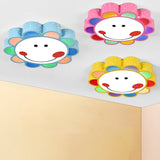 Kids Bedroom & Hallway Smiling Flower Flush Ceiling Light - Lovely Acrylic Fixture