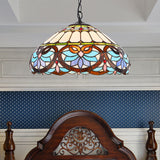 Victorian Stained Glass Dome Pendant Ceiling Light For Dining Room Black