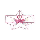 5-Light Industrial Ceiling Lamp For Kids Bedroom With Star Cage Design