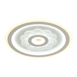 Contemporary Circular Led Ceiling Light Fixture With White Acrylic Flushmount And Elegant Flower