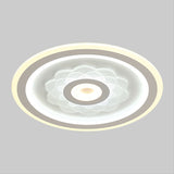 Contemporary Circular Led Ceiling Light Fixture With White Acrylic Flushmount And Elegant Flower