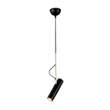 Metallic Cylinder Mini Pendant Light Fixture - Black/White With Warm/White Option