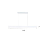 Minimalist Led Pendant Light In Black White Or Brown - Warm Natural Lighting 31.5 39 47 Wide