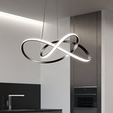Minimalist Metallic Led Drop Pendant Chandelier In Black For Restaurants