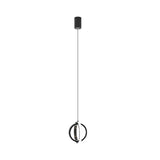 Modern Led Pendant Light With Crossed Ring Design - Black/White Metallic Shade In Warm/White