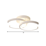 Modern Led Corridor Ceiling Light With Dual Metal Shades - Warm/White