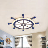 Simplicity Blue Led Bedroom Ceiling Light With Rudder Acrylic Shade