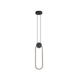 Minimalist Black Ellipse Pendant Led Ceiling Lamp In Warm/White Light
