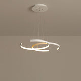Modern Black/White C-Frame Chandelier Lamp - Led Down Lighting Pendant In Warm/White Light