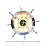 Modern Led Acrylic Rudder Ceiling Lamp - White Flush Mount With Fishing Net Deco Warm/White Light
