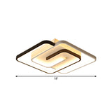 White Square Bedroom Flush Mount Light: Led Acrylic Simplicity Ceiling Fixture 18/21.5 Width