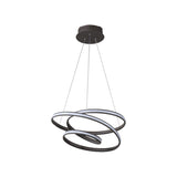 Twisted Circle Suspension Pendant Led Chandelier In Coffee With Warm/White Light For Bedroom