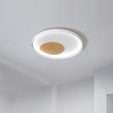 12/16/19.5 Simple Led Ceiling Flush Mount Light Fixture - Black/White Circular Design With Metallic
