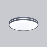 Modern Led Flushmount Ceiling Light With Acrylic Shade - Black/Grey/White Drum Design