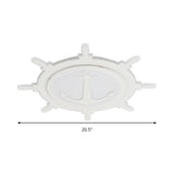White Led Flush Mount Light With Acrylic Rudder Design For Kindergarten