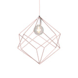 Macaron Cube Cage Pendant Light - Stylish Iron Undertint Hanging Lamp For Dining Table And Hallway