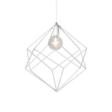 Macaron Cube Cage Pendant Light - Stylish Iron Undertint Hanging Lamp For Dining Table And Hallway
