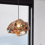 Irregular Polyhedron Pendant Light - Modern Metal Lamp For Dining Table