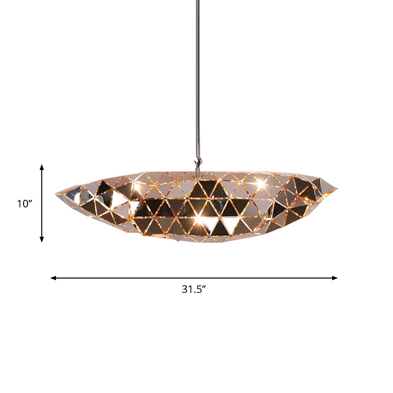 Irregular Polyhedron Pendant Light - Modern Metal Lamp For Dining Table