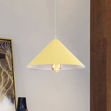 Macaron Style Metallic Pendant Light Fixture - Conic Shade Coffee Shop Ceiling Lamp (1 Bulb