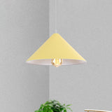 Macaron Style Metallic Pendant Light Fixture - Conic Shade Coffee Shop Ceiling Lamp (1 Bulb