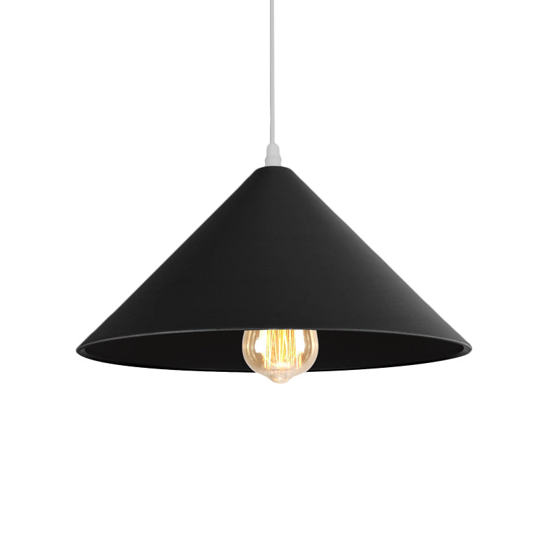 Macaron Style Metallic Pendant Light Fixture - Conic Shade Coffee Shop Ceiling Lamp (1 Bulb
