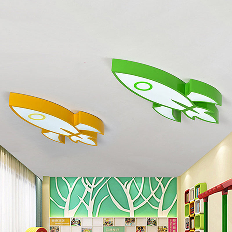 Contemporary Space Themed Ceiling Light For Childs Bedroom - Acrylic Mount
