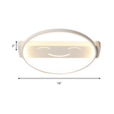 White Acrylic Smiling Face Ceiling Lamp: Contemporary Flush Mount Light For Dining Room