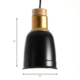 Nordic Metal Pendant Ceiling Light With Bell Hanging Design In Black/Grey/White - 1